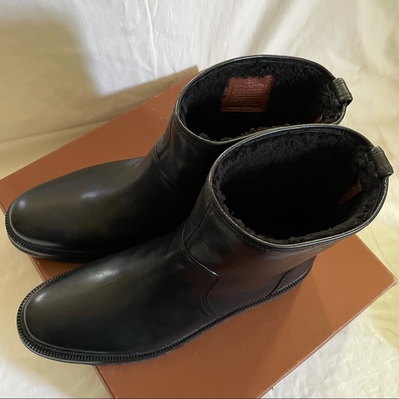 NWB COACH Casual Leather Boots with Shearling - Picture 9 of 13
